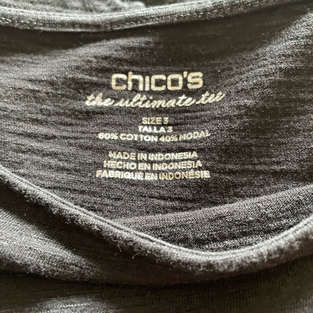 Chico's Classic Black Tee Size 3(16)